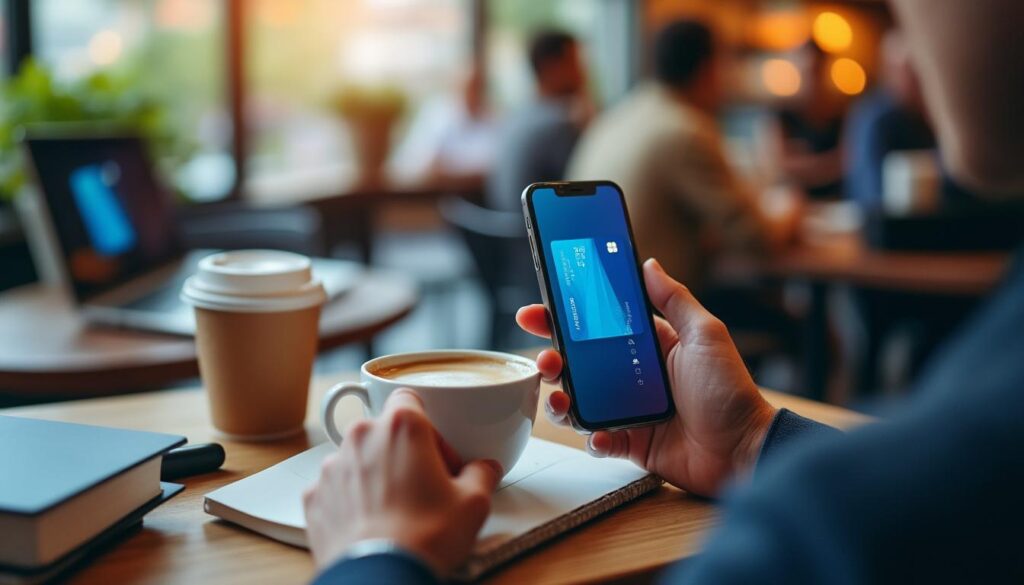 profitez d'un accès facile et sécurisé à votre e-carte bleue nomade pour des paiements en ligne rapides et protégés, où que vous soyez.