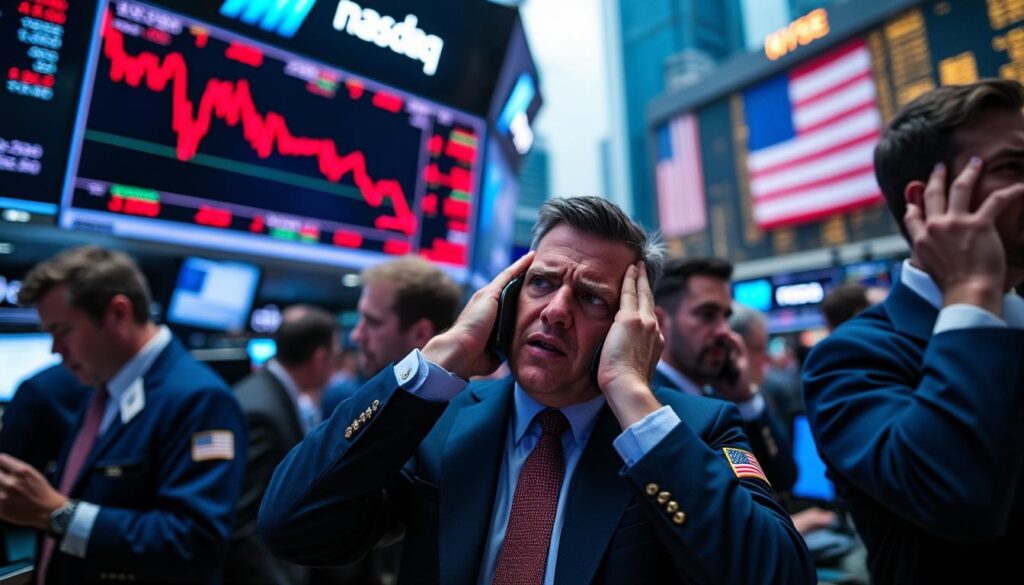 suivez l'évolution des indices nasdaq et s&p 500 sous pression alors que les données économiques américaines provoquent une onde de panique sur les marchés financiers.