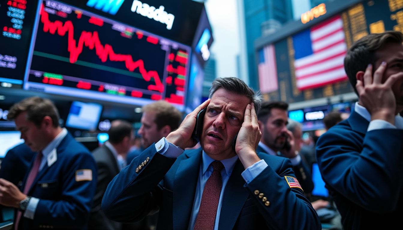 suivez l'évolution des indices nasdaq et s&p 500 sous pression alors que les données économiques américaines provoquent une onde de panique sur les marchés financiers.