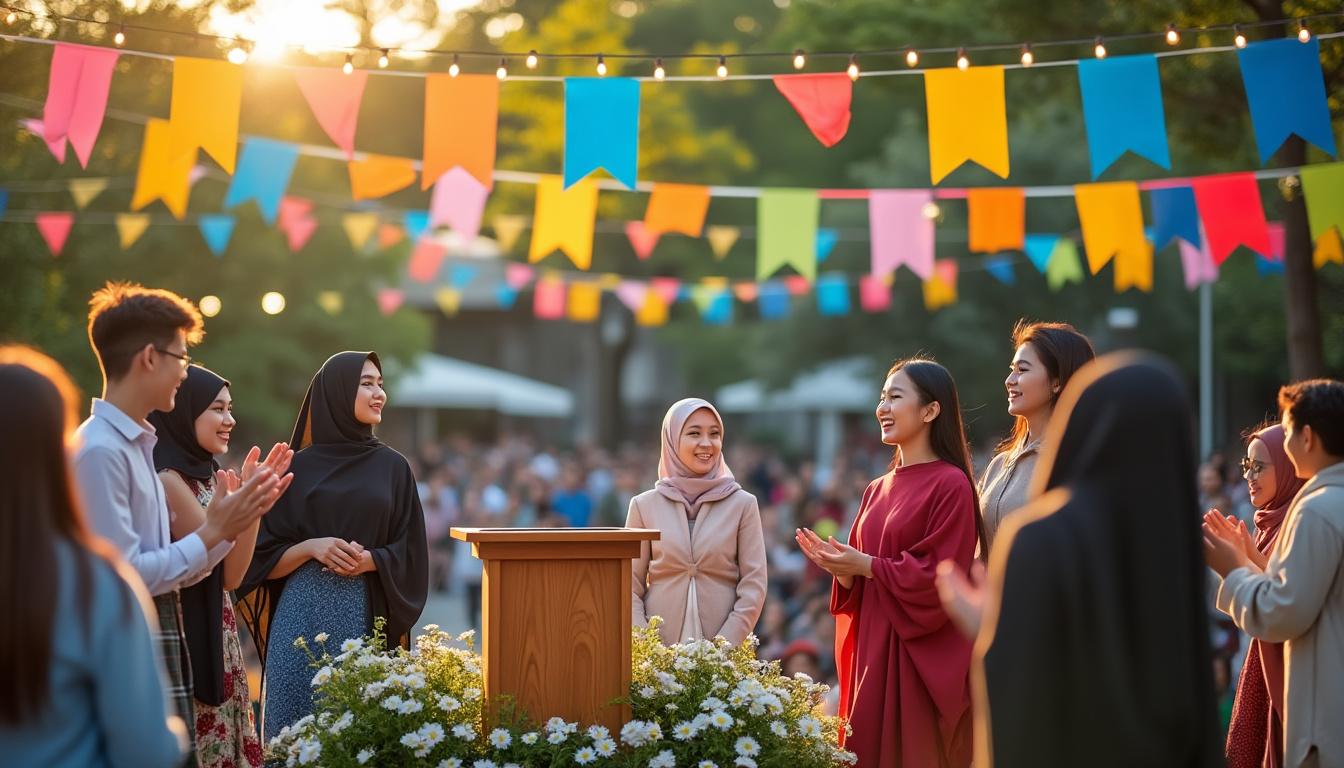 découvrez la cérémonie annuelle des bourses d’études, une célébration festive mettant à l’honneur les étudiants internationaux et leurs réussites académiques.