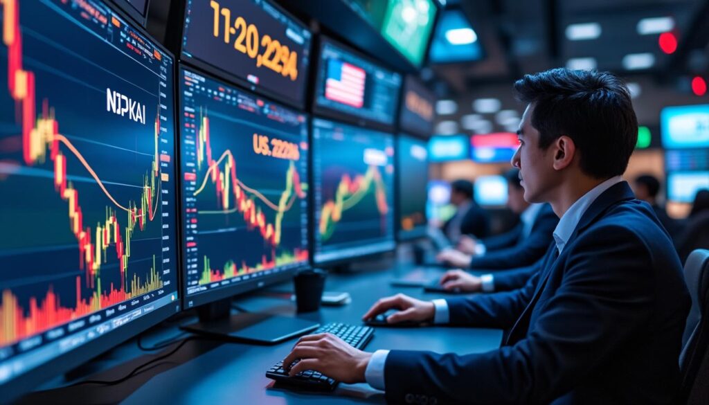 bourse aujourd'hui : le nikkei au japon en légère baisse, les futures américains en repli, tandis que les indices européens gagnent du terrain, reflétant une dynamique contrastée sur les marchés mondiaux.