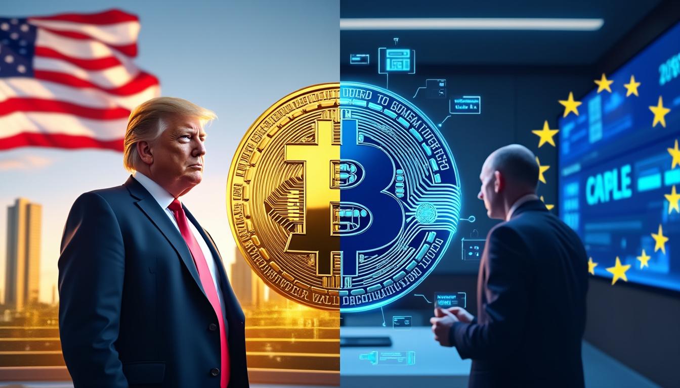découvrez comment l'amérique sous trump mise sur une réserve en bitcoin et comment l'europe adapte ses régulations avec le règlement mica dans le cadre de rétro crypto 2025.