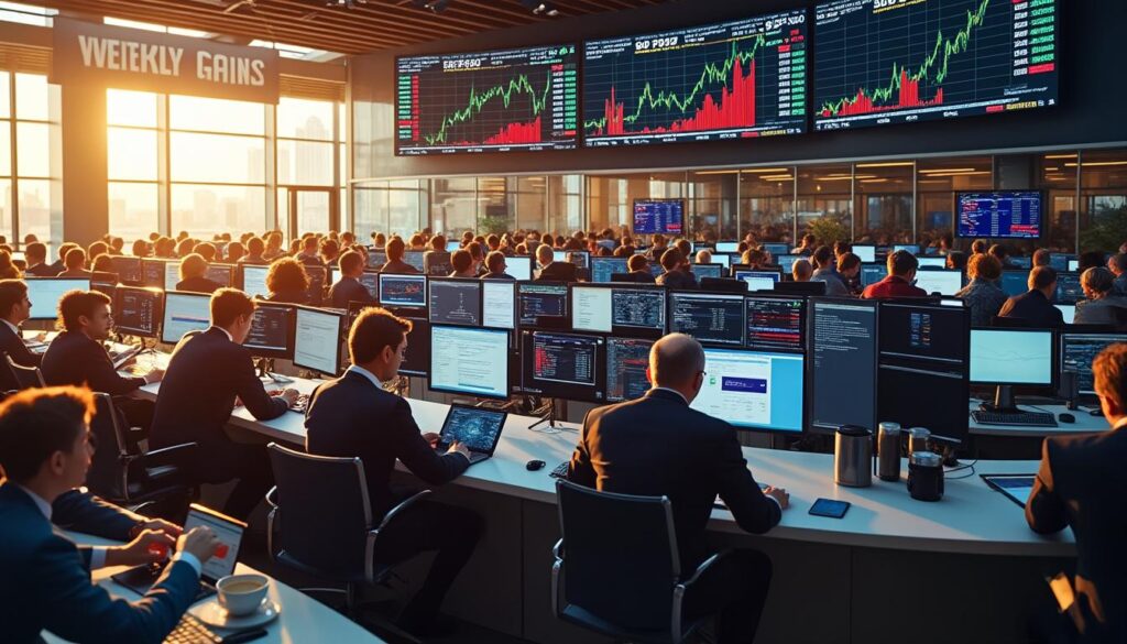 suivez en direct l'évolution du s&p 500 qui frôle un nouveau sommet avant de clôturer stable, marquant une semaine en hausse pour les marchés financiers.