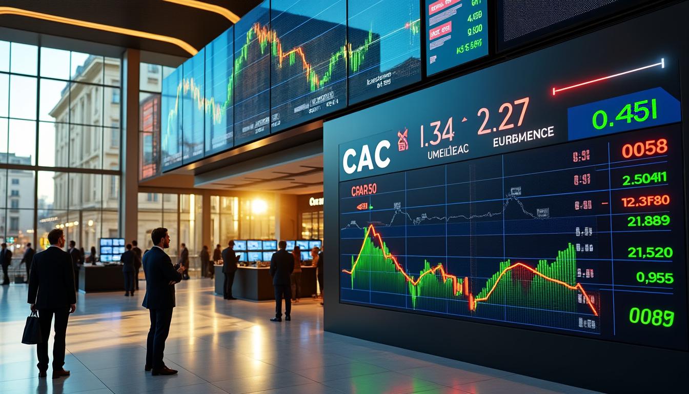 le cac 40 marque une pause après avoir atteint un sommet historique, tandis que wall street connaît un léger repli, reflétant une certaine prudence sur les marchés financiers.