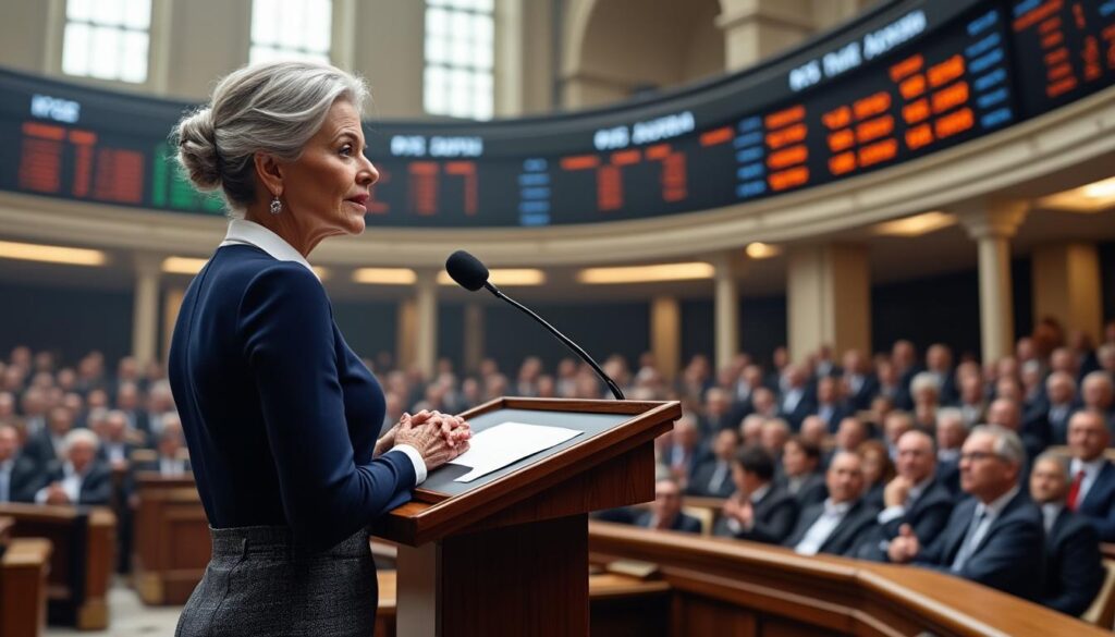 écoutez le discours émouvant d'eve kuper, survivante de l'holocauste, prononcé à la bourse de new york, un témoignage puissant de courage et d'espoir.