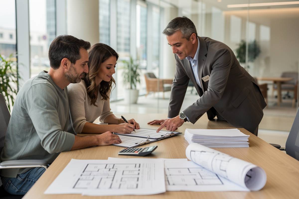 couple faisant appelle a un courtier en immobilier