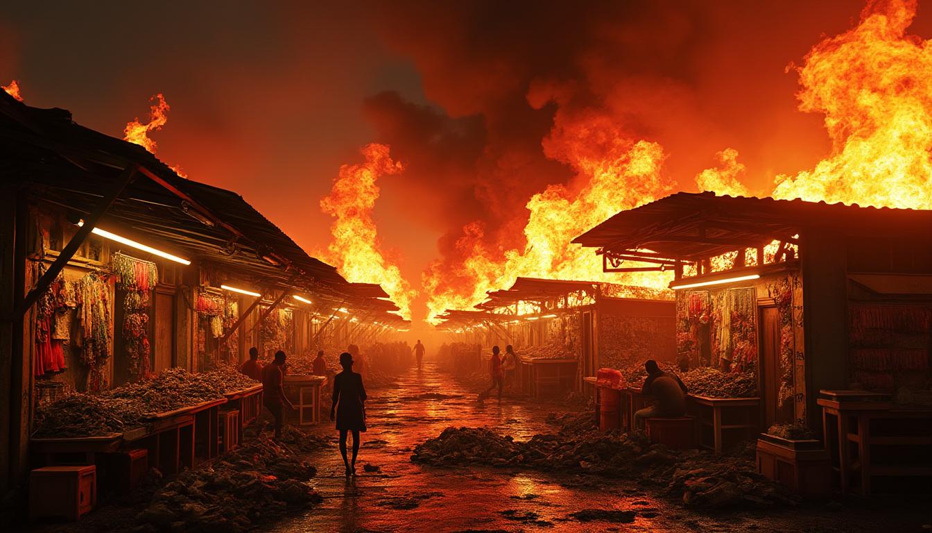 un incendie ravage une partie du toi market à nairobi, détruisant des commerces et affectant le centre névralgique du commerce local au kenya.