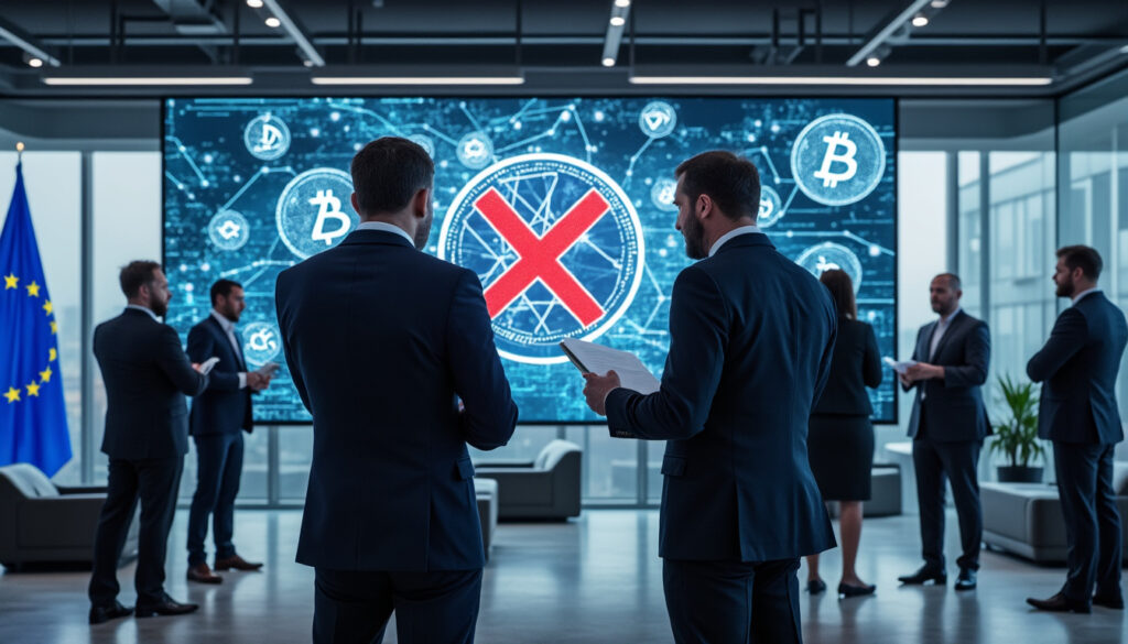 l'autorité européenne des marchés financiers ordonne aux sociétés cryptos de mettre fin à leurs pratiques actuelles pour renforcer la régulation et protéger les investisseurs.